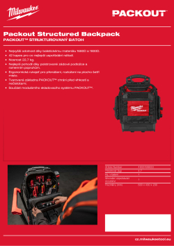 MILWAUKEE PACKOUT™ strukturovaný batoh 4932498633 A4 PDF
