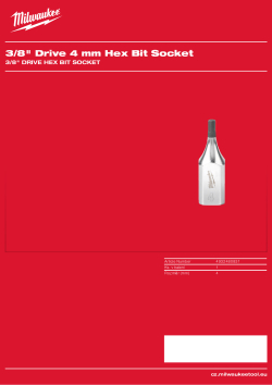 MILWAUKEE ⅜″ šestihranný nástrčný klíč 4 mm 4932480831 A4 PDF