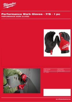 MILWAUKEE Performance Work Gloves 4932498496 A4 PDF