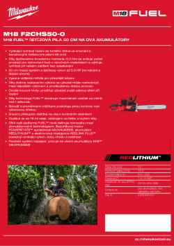MILWAUKEE M18 FUEL™ řetězová pila 50 cm na dva akumulátory 4933480120 A4 PDF