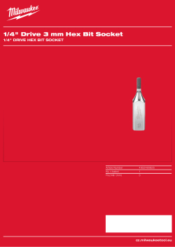 MILWAUKEE ¼″ šestihranný nástrčný klíč 3 mm 4932480825 A4 PDF