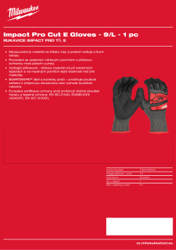 MILWAUKEE Rukavice Impact Pro tř. E 9/L 4932498536 A4 PDF