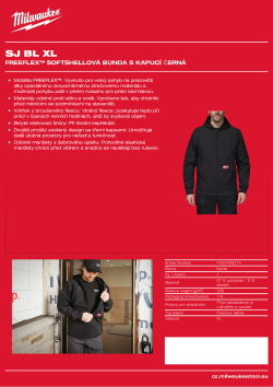 MILWAUKEE FREEFLEX™ Softshellová bunda s kapucí černá 4932498274 A4 PDF
