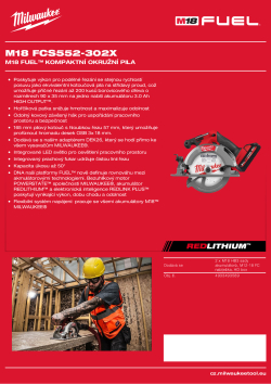 MILWAUKEE M18 FUEL™ kompaktní okružní pila 4933493589 A4 PDF