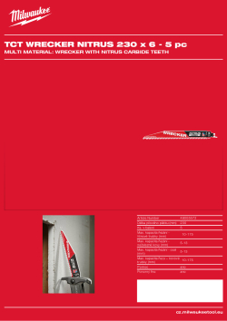 MILWAUKEE Multi Material: Wrecker with NITRUS carbide teeth 48005572 A4 PDF