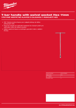 MILWAUKEE Výkyvná nástrčná hlavice s dlouhou T-rukojetí Hex 11 mm 4932492680 A4 PDF