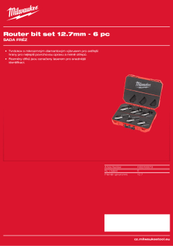MILWAUKEE Sada fréz - ½″ (12,7 mm) stopka 6 ks 4932493579 A4 PDF