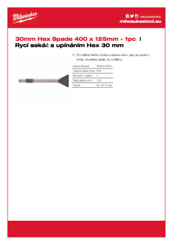 MILWAUKEE Lopatkový sekáč, upínání 30mm Hex 4932479244 A4 PDF