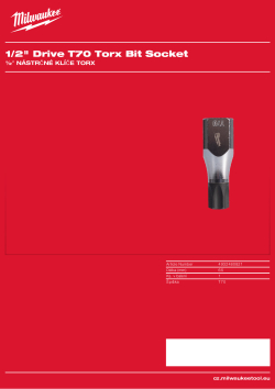 MILWAUKEE ½″ nástrčný klíč Torx T70 4932480821 A4 PDF