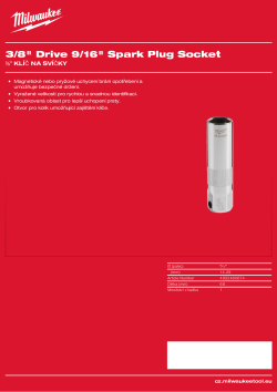 MILWAUKEE ⅜″  klíč na svíčky 9/16″ 4932480674 A4 PDF