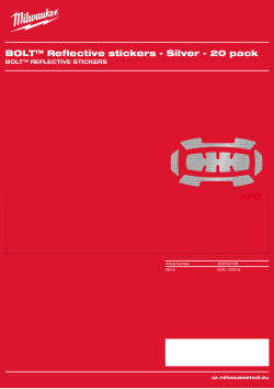 MILWAUKEE BOLT™ Reflective stickers 4932500168 A4 PDF