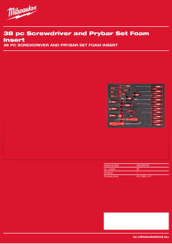 MILWAUKEE 38 pc Screwdriver and Prybar Set Foam Insert 4932500755 A4 PDF