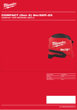 MILWAUKEE COMPACT Tape Measure (Gen 2) 4932498781 A4 PDF