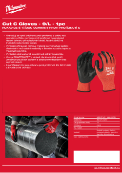 MILWAUKEE Rukavice s třídou ochrany proti proříznutí C - L/9 - 1 ks 4932498521 A4 PDF