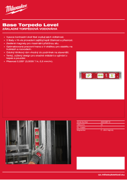 MILWAUKEE Základní torpédová vodováha 4932498716 A4 PDF