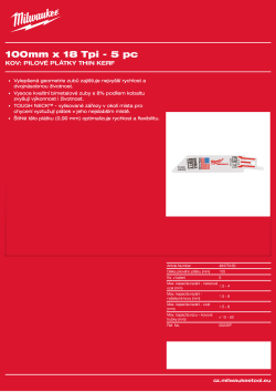 MILWAUKEE SAWZALL™ B. 100 x 18T - 5 ks 48475183 A4 PDF