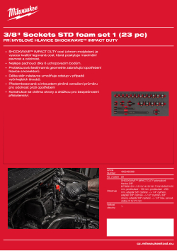 MILWAUKEE Penová vložka: 3/8" průmyslové hlavice 23 ks 4932493388 A4 PDF