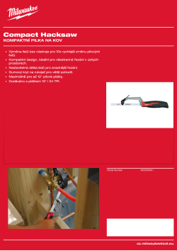 MILWAUKEE Compact Hacksaw 4932500041 A4 PDF