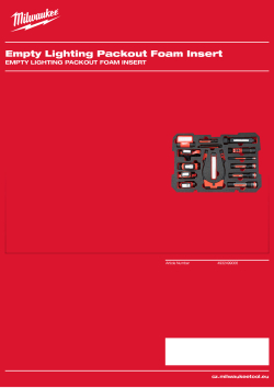 MILWAUKEE Empty Lighting Packout Foam Insert 4932499006 A4 PDF