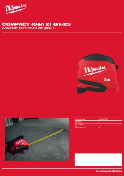 MILWAUKEE COMPACT Tape Measure (Gen 2) 4932498780 A4 PDF