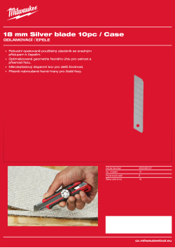 MILWAUKEE Odlamovací čepel 18 mm 4932480107 A4 PDF