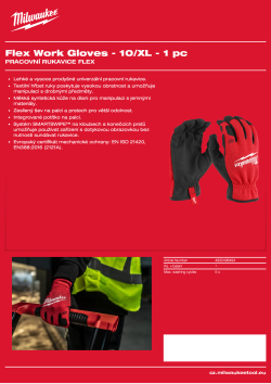 MILWAUKEE Pracovní rukavice Flex - 10/XL - 1 pár 4932498494 A4 PDF