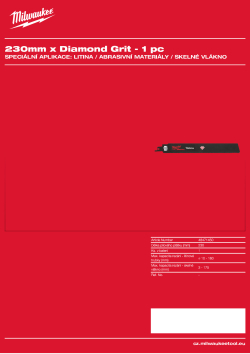 MILWAUKEE Cast Iron / abrasive materials / fibreglass 48471450 A4 PDF