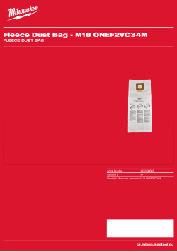 MILWAUKEE Fleecový sáček na prach pro vysavač M18 FUEL™ třídy M AC/DC se dvěma akumulátory a VACLINK™ 4932498663 A4 PDF