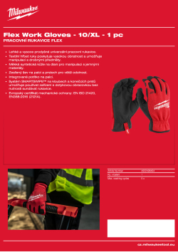 MILWAUKEE Pracovní rukavice Flex - 10/XL - 1 pár 4932498494 A4 PDF