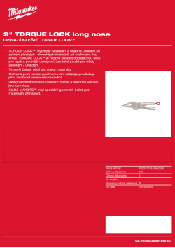 MILWAUKEE Upínací kleště 9″ TORQUE LOCK™ dlouhé rovné 4932471733 A4 PDF