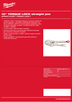 MILWAUKEE Upínací kleště 10″ TORQUE LOCK™ ploché 4932471726 A4 PDF