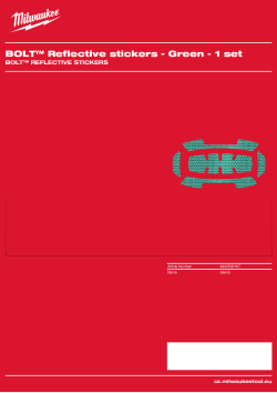 MILWAUKEE BOLT™ Reflective stickers 4932500167 A4 PDF