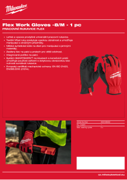MILWAUKEE Pracovní rukavice Flex - 8/M - 1 pár 4932498492 A4 PDF