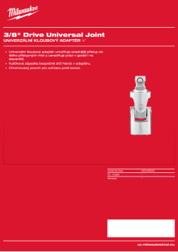 MILWAUKEE 3/8" Drive Universal Joint 4932480940 A4 PDF