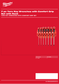 MILWAUKEE 7dílná sada klíčů Torx s pohodlnou rukojetí a stojanem 4932498690 A4 PDF