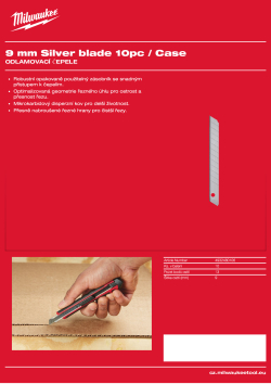 MILWAUKEE Odlamovací čepel 9 mm 4932480106 A4 PDF