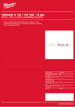 MILWAUKEE Universal Blades (Wood / Metal / Plastic) 48475292 A4 PDF