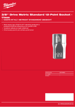 MILWAUKEE 3/8'' Drive Metric Standard 12-Point Socket 4932498803 A4 PDF