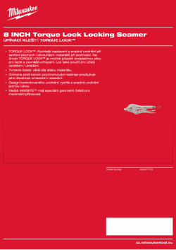 MILWAUKEE TORQUE LOCK™ locking pliers 4932471734 A4 PDF