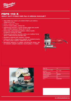MILWAUKEE Heavy Duty přímočará pila s nízkou rukojetí 4933500567 A4 PDF