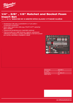 MILWAUKEE ¼″, ⅜″ & ½″ sada ráčny a nástrčných hlavic v pěnové vložce 4932498518 A4 PDF