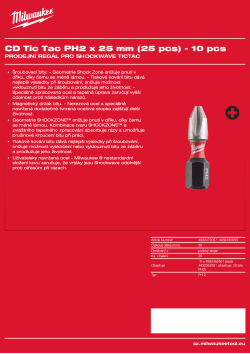 MILWAUKEE CD Tic Tac PH2 x 25 mm (25 ks) - 10 ks 4932430853 A4 PDF