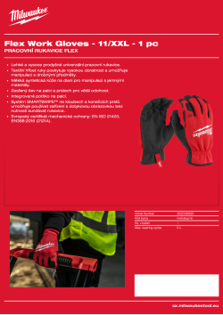 MILWAUKEE Pracovní rukavice Flex - 11/XXL - 1 pár 4932498495 A4 PDF