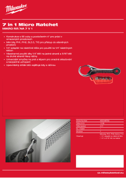 MILWAUKEE Mikro ráčna 7 v 1 4932498792 A4 PDF