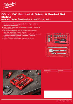 MILWAUKEE ¼″ Sada ráčny, šroubováku a nástrčných klíčů v boxu kompatibilním se systémem PACKOUT™ 4932498381 A4 PDF