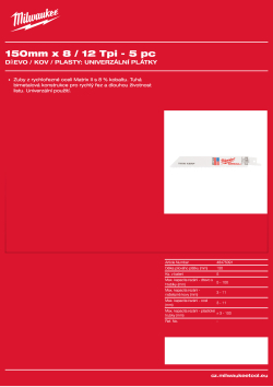 MILWAUKEE Universal Blades (Wood / Metal / Plastic) 48475091 A4 PDF