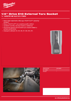 MILWAUKEE ¼″ nástrčný klíč E10 E-TX 4932498851 A4 PDF