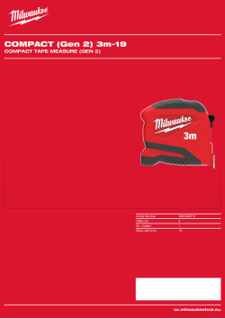 MILWAUKEE COMPACT Tape Measure (Gen 2) 4932498776 A4 PDF