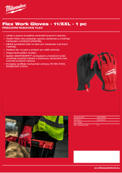 MILWAUKEE Pracovní rukavice Flex - 11/XXL - 1 pár 4932498495 A4 PDF