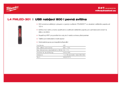 MILWAUKEE Pevná svítilna 800 lm s nabíjením přes USB 4933479770 A4 PDF